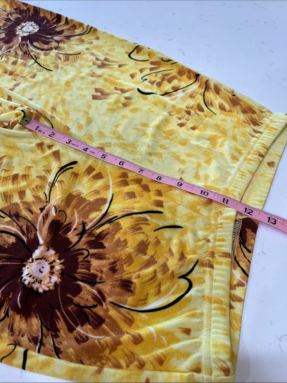 Vintage Jostar Yellow Brown Floral 2 Piece Capri Pant Set Made USA Medium - Picture 13 of 15